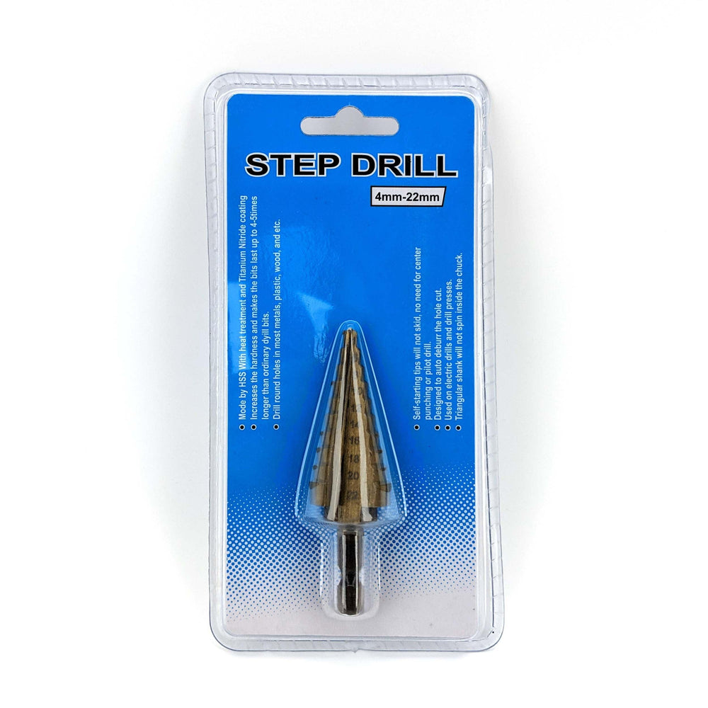 Stepped Drill Bit: 4 22mm Titanium Coated – iKegger | Mini keg systems, homebrew gear, cocktails on tap, and beer growlers