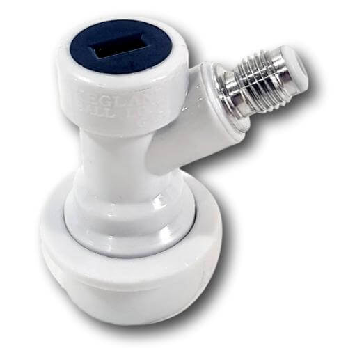 Ball Lock Disconnect | MFL Thread White | Gas - iKegger | Mini Keg & Beer Growler System